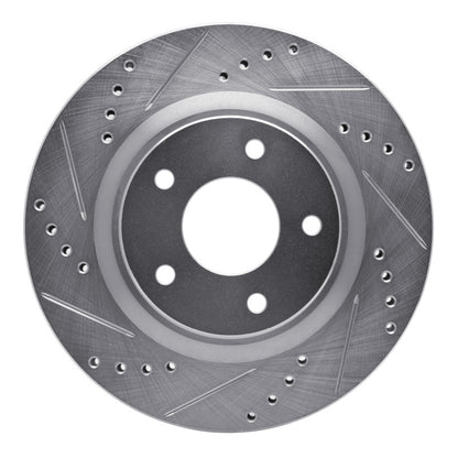 R1 Concepts R1 07-13 Nissan Altima Front Left Drilled & Slotted Silver Brake Rotor