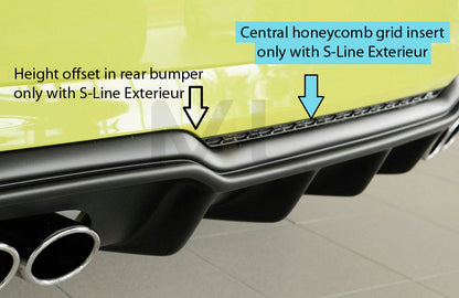 Rieger 00088182 Audi 8V A3 Rear Diffuser 10 | ML Performance UK Car Parts