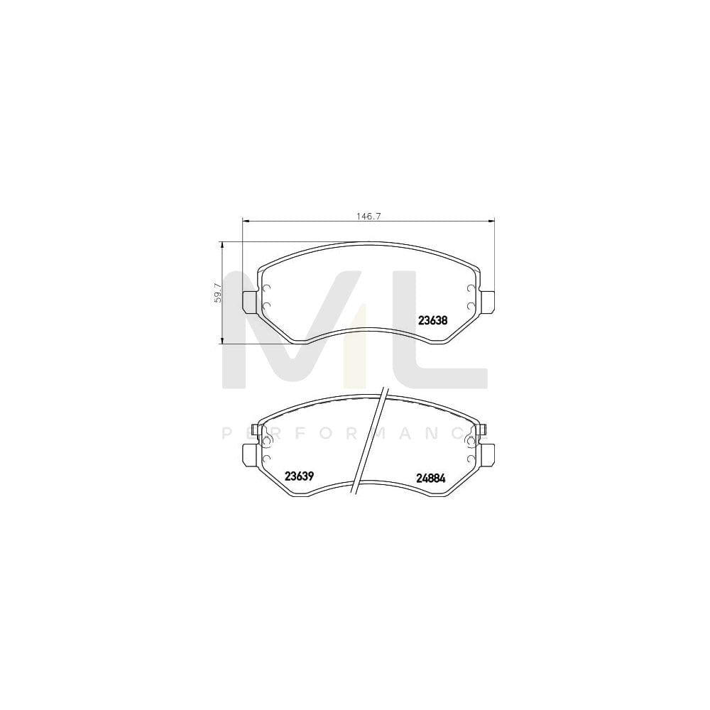 Hella 8DB 355 010-051 Brake Pad Set With Acoustic Wear Warning