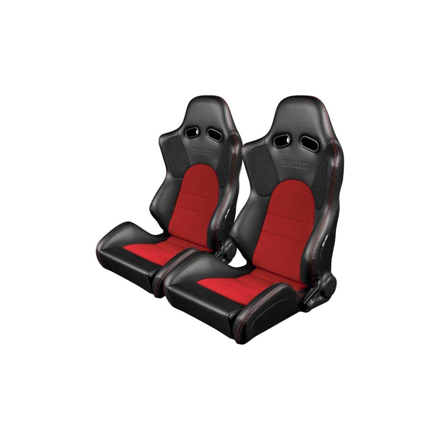 BRAUM Advan Series Racing Seats (Black & Red) – Pair