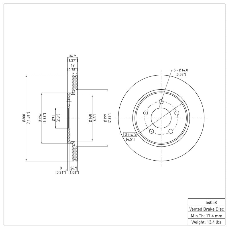 DFC 05-14 Ford Mustang Rear GeoSPEC Coated Rotor