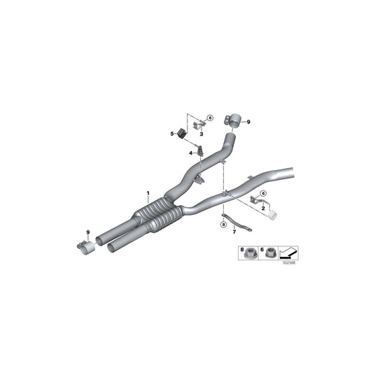 Genuine BMW 18307629377 F13 F12 Center Muffler (Inc. 650iX 4.4, 650i & 650iX) | ML Performance US Car Parts