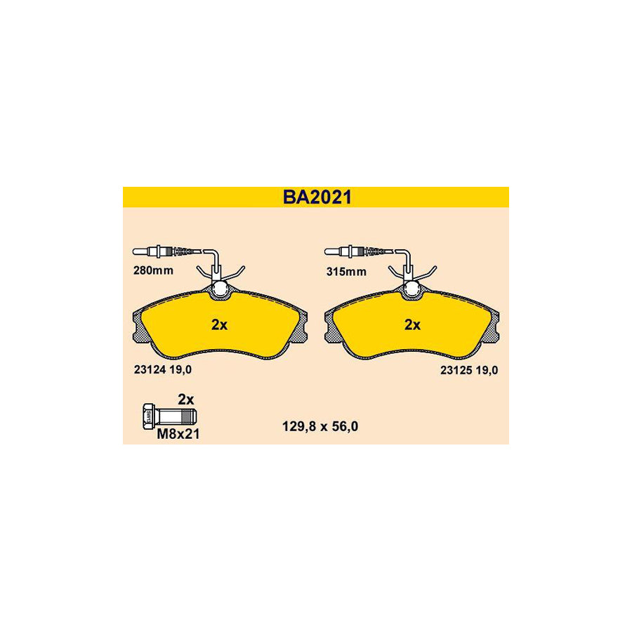 Barum Ba2021 Brake Pad Set