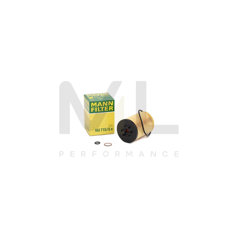 MANN-FILTER HU 715/5 x Oil Filter with seal, Filter Insert