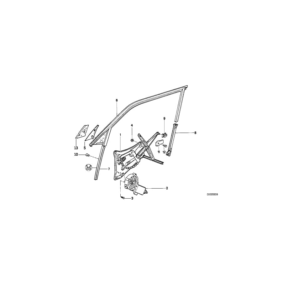 Genuine BMW 51328127501 E32 Guide Rail Front Left (Inc. 750iL, 735i & 730iL) | ML Performance US Car Parts