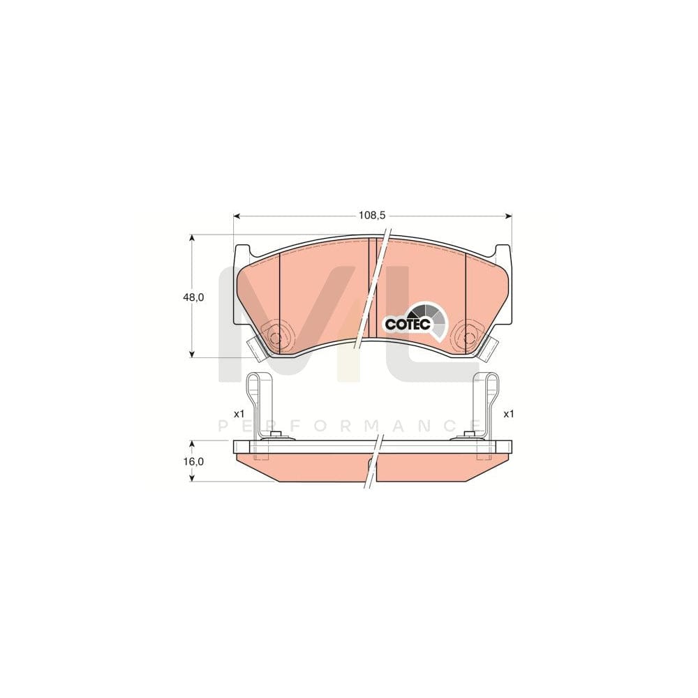 TRW Cotec Gdb3180 Brake Pad Set For Nissan Almera With Acoustic Wear Warning | ML Performance Car Parts