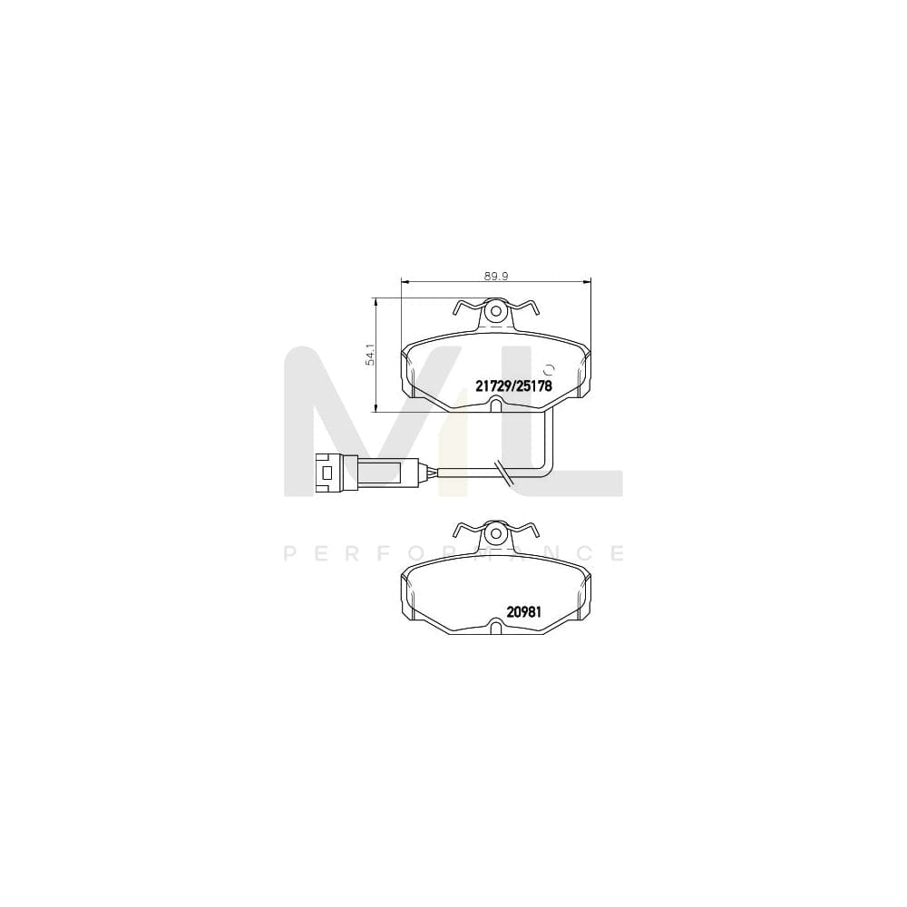 Hella 8DB 355 017-631 Brake Pad Set With Integrated Wear Warning Contact, With Brake Caliper Screws