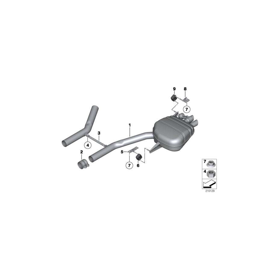 Genuine BMW 18307607487 F02 F01 F03 Bracket, Resonator, Rear Left (Inc. 760Li, 760LiS & 760i) | ML Performance US Car Parts