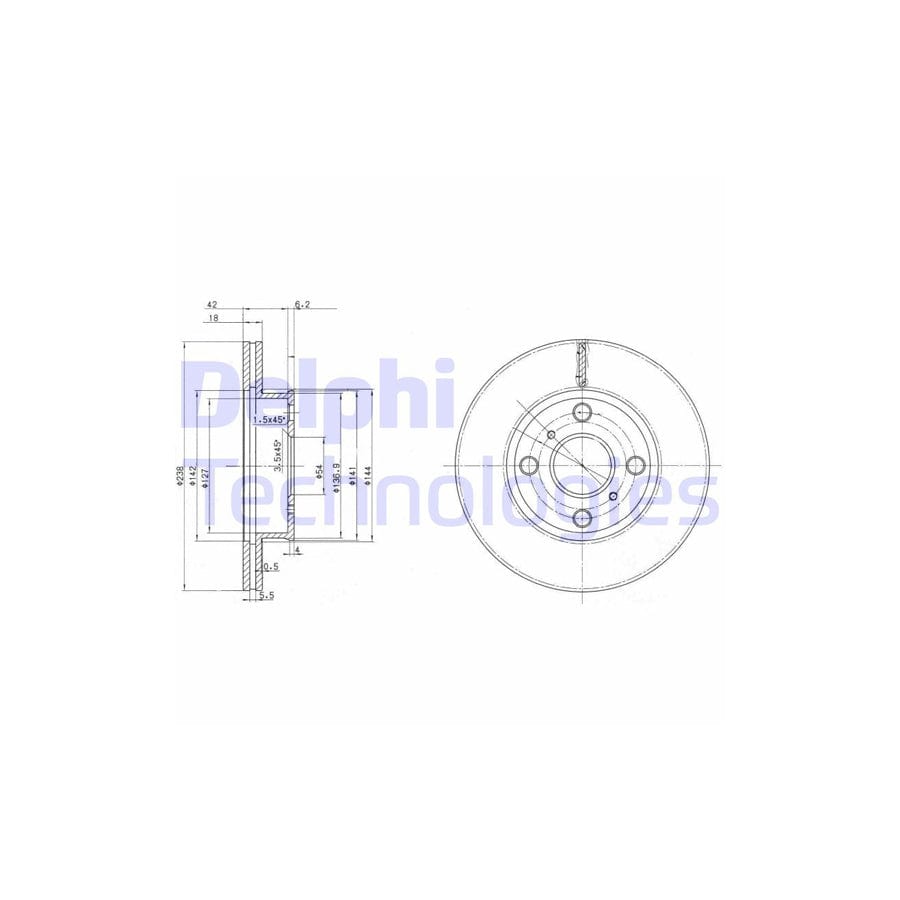 Delphi Bg2424 Brake Disc For Toyota Corolla