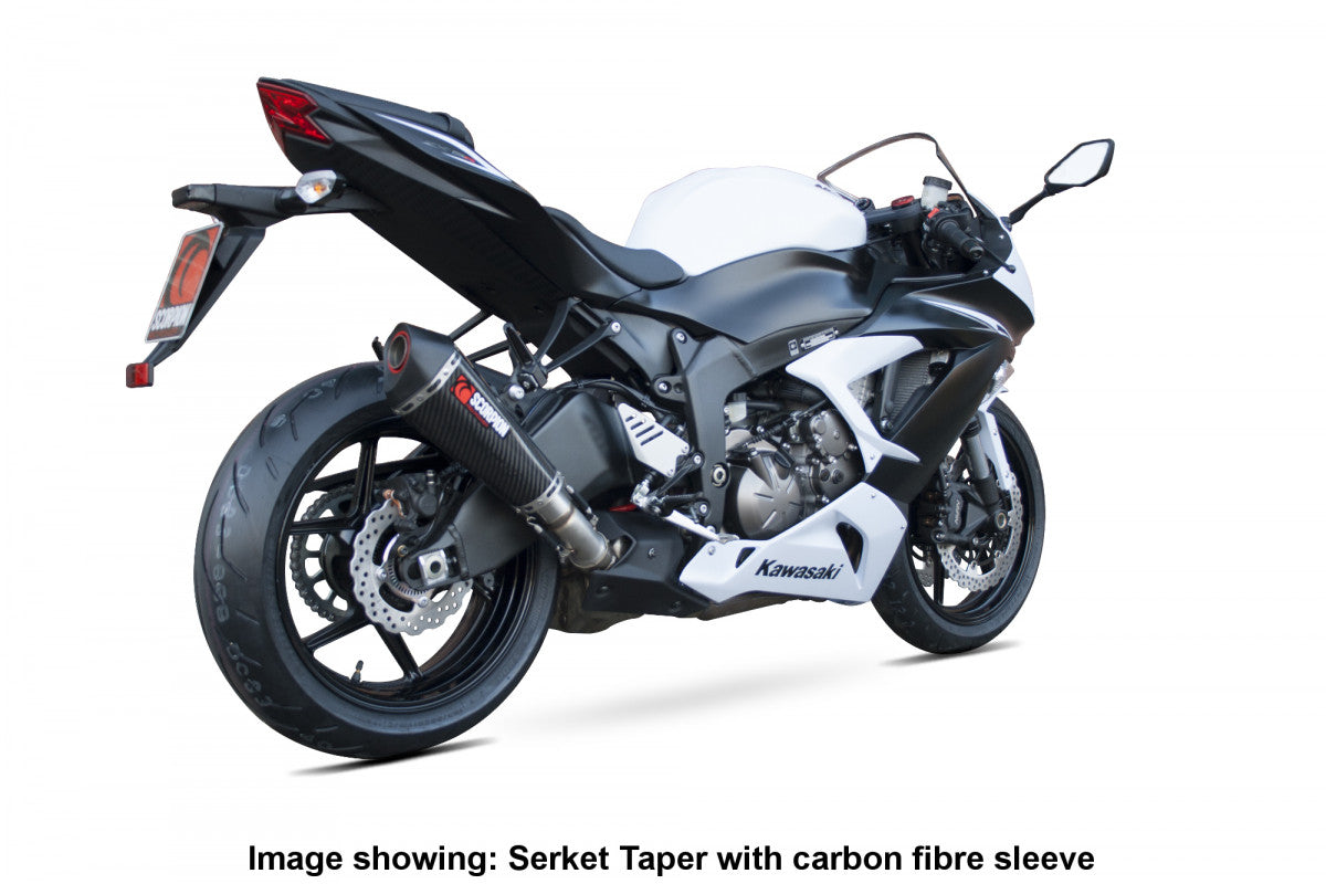 Scorpion RKA97SEO Kawasaki Serket Taper Slip-On - Brushed Stainless Steel Sleeve (Ninja ZX-6R / Ninja ZX-636) | ML Performance US US