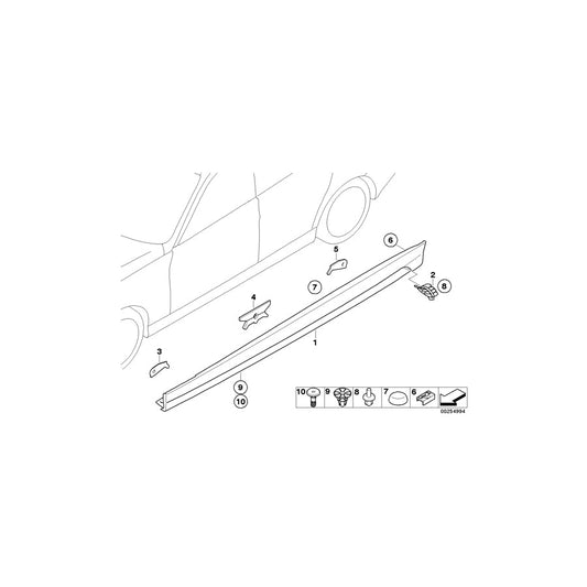 Genuine BMW 51772147273 E90 E91 Trim Cover, Grill, Rocker Panel, Le. (Inc. 320xd, 335i & 325i) | ML Performance US Car Parts