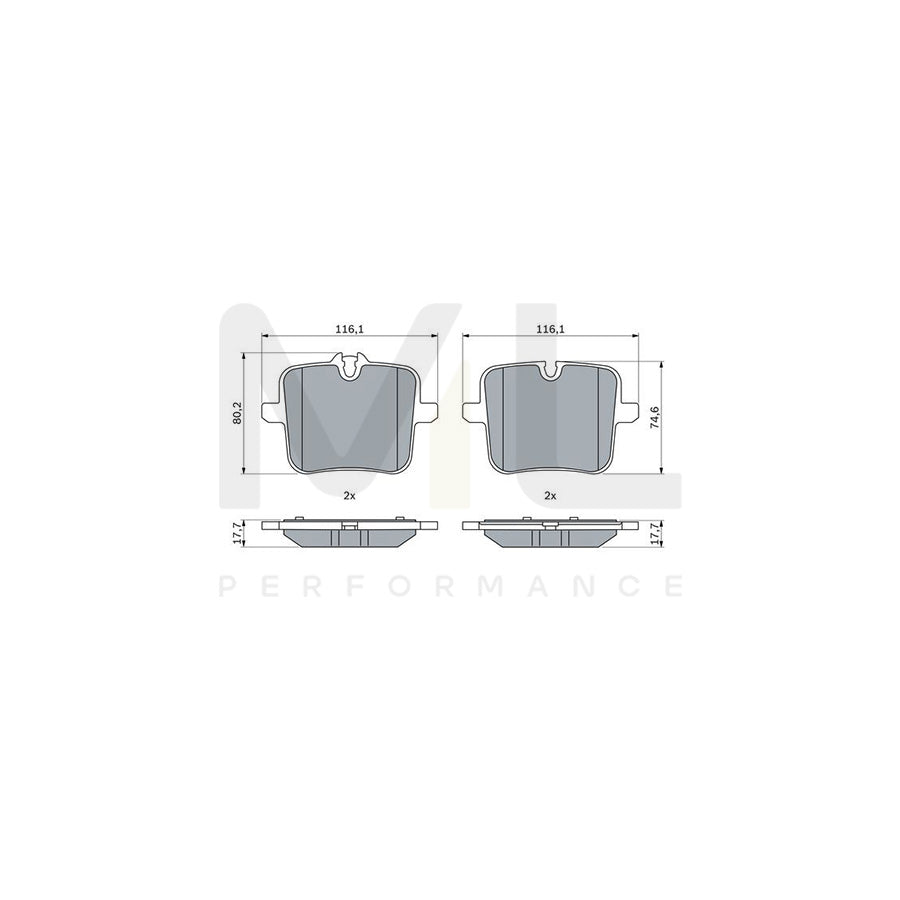 Bosch 0986424923 Brake Pad Set With Anti-Squeak Plate, With Mounting Manual BP2541 | ML Performance Car Parts