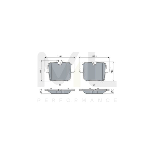 Bosch 0986424923 Brake Pad Set With Anti-Squeak Plate, With Mounting Manual BP2541 | ML Performance Car Parts