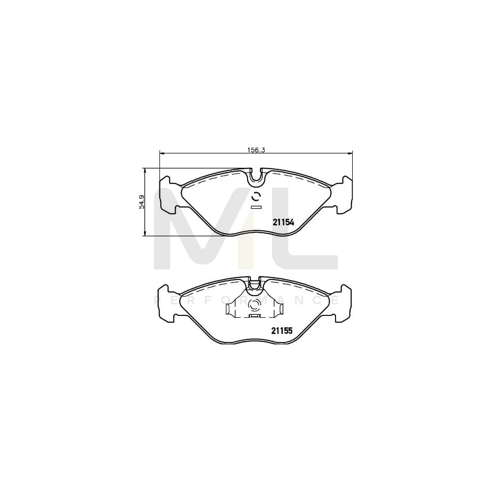 Hella 8DB 355 007-591 Brake Pad Set For Saab 9000 Prepared For Wear Indicator