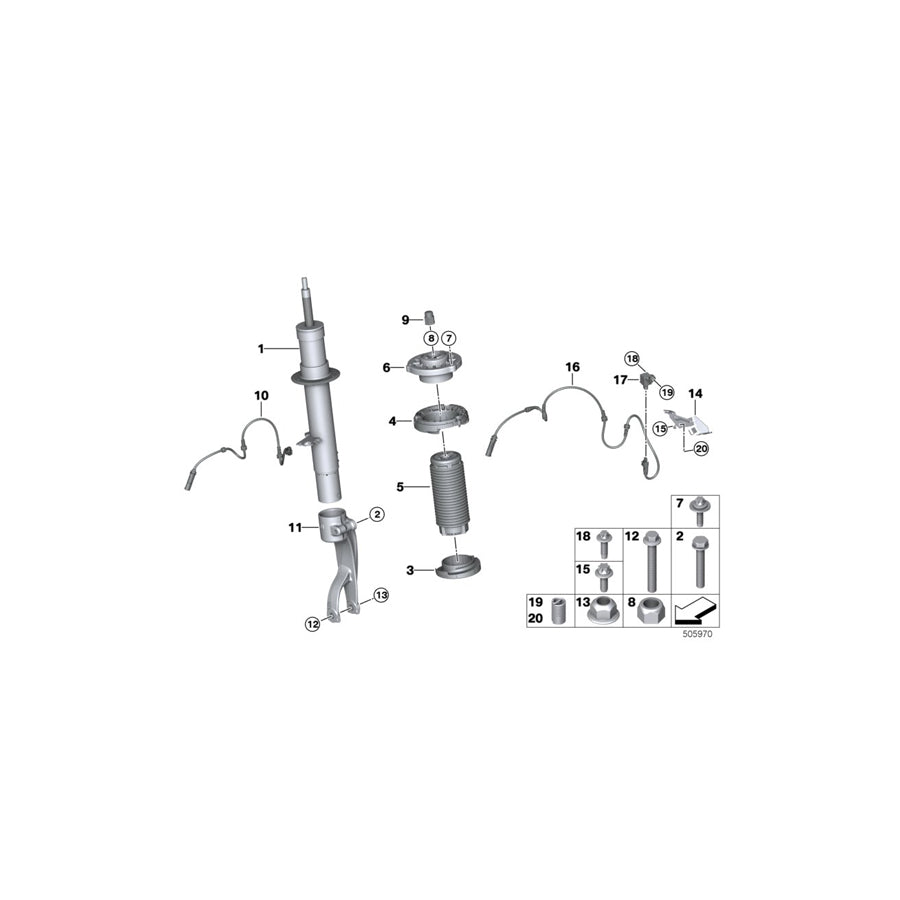 Genuine BMW 37106887538 G06 G05 G07 Adapt.Cable Variable Damp.Contr.Fr.Right (Inc. X6 40iX, X6 M50dX & X7 M50dX) | ML Performance US Car Parts
