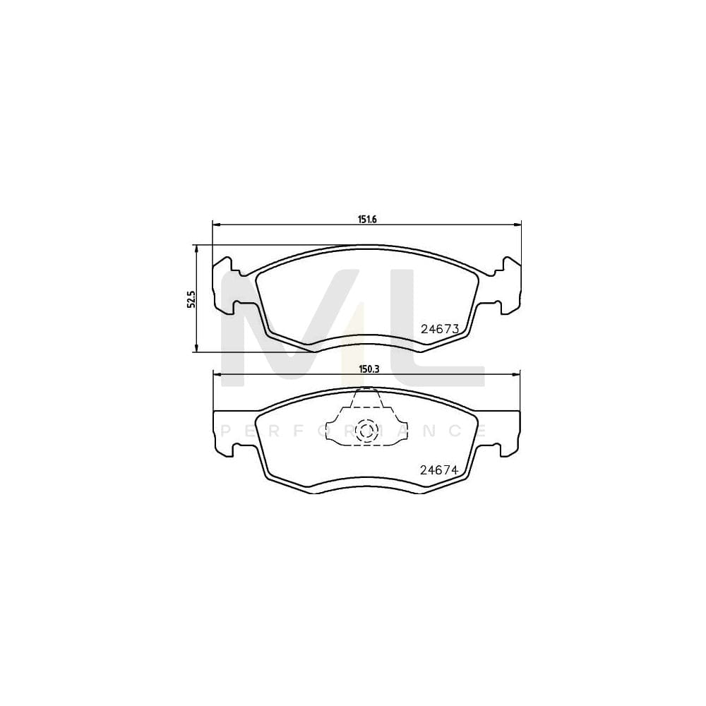 Hella 8DB 355 013-951 Brake Pad Set Not Prepared For Wear Indicator