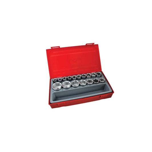 Teng TENTT12176 TT1217-6 Metric 6-Pt Socket Set, 17 Piece - 1/2in Drive