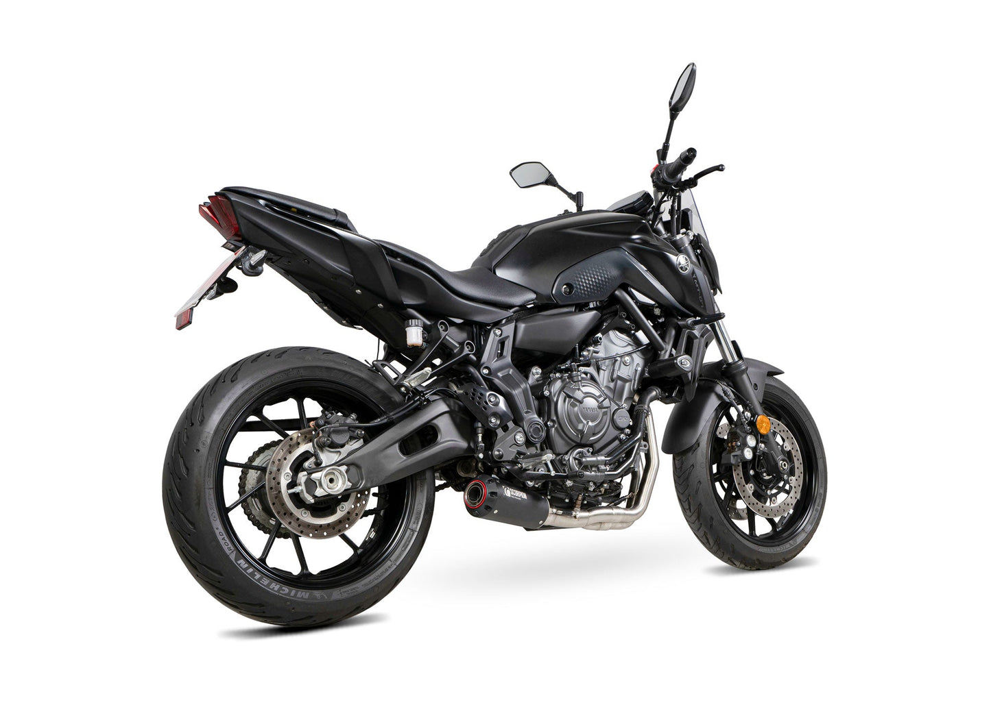 Scorpion PYA121SYSBCER Yamaha MT-07 Red Power Full System - Black Ceramic Coated Sleeve | ML Performance US US