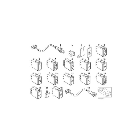 Genuine BMW 61318360356 E38 Tone Sequence Control System Switch (Inc.  & 750iLS) | ML Performance US Car Parts