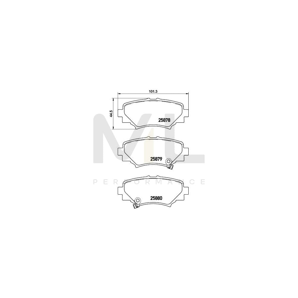 Hella 8DB 355 021-411 Brake Pad Set For Mazda 3 With Acoustic Wear Warning