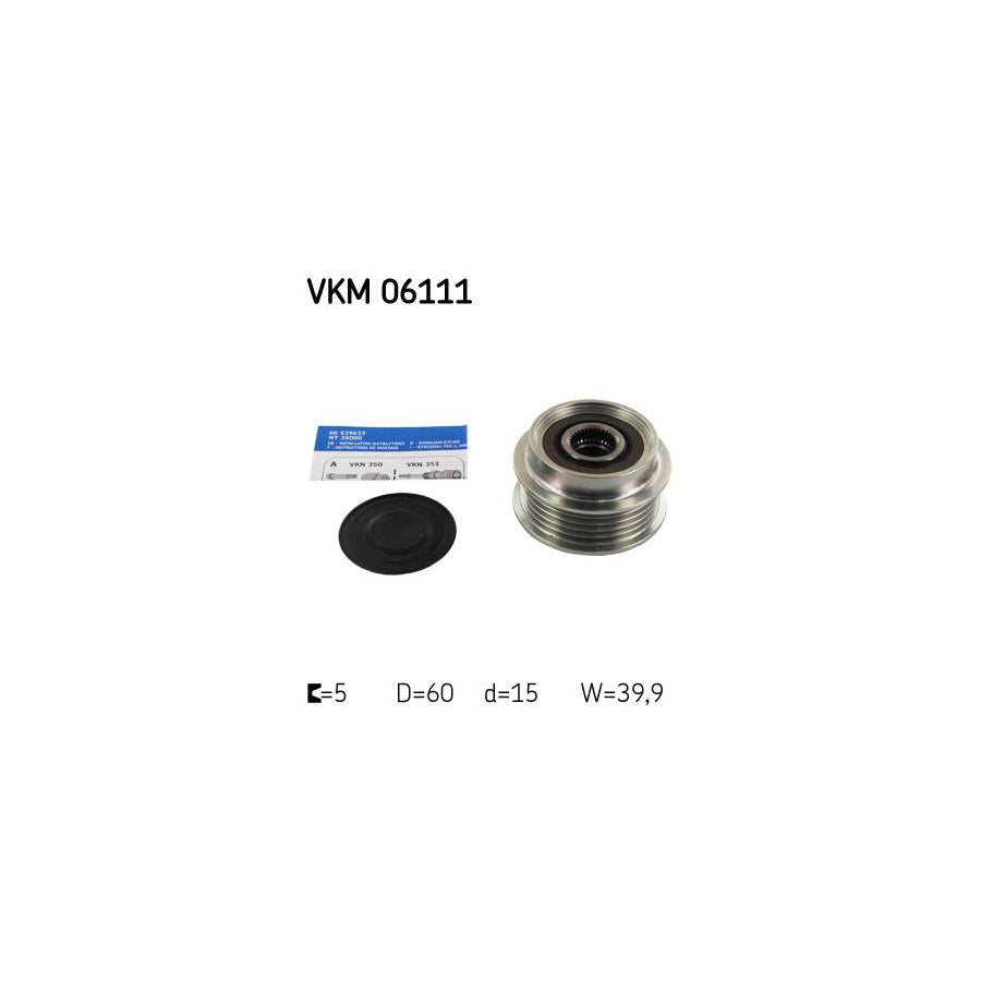 Skf Vkm 06111 Alternator Freewheel Clutch For Toyota Yaris I Hatchback (P1) | ML Performance US Car Parts