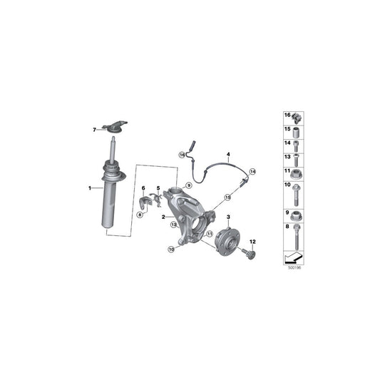 Genuine BMW 37106886489 F44 Spring Strut Front Left Vdc (Inc. 220d & 228iX) | ML Performance US Car Parts