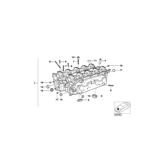 Genuine BMW 11121745450 E39 E38 Cylinder Head Zyl.1-4 (Inc. 535i, 735i & 735iL) | ML Performance US Car Parts