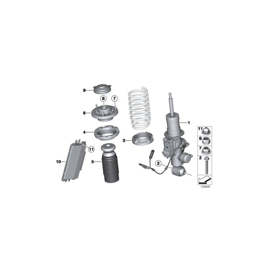 Genuine BMW 37106874771 F12 Rear Left Spring Strut (Inc. 640iX, 650iX 4.0 & 650iX) | ML Performance US Car Parts