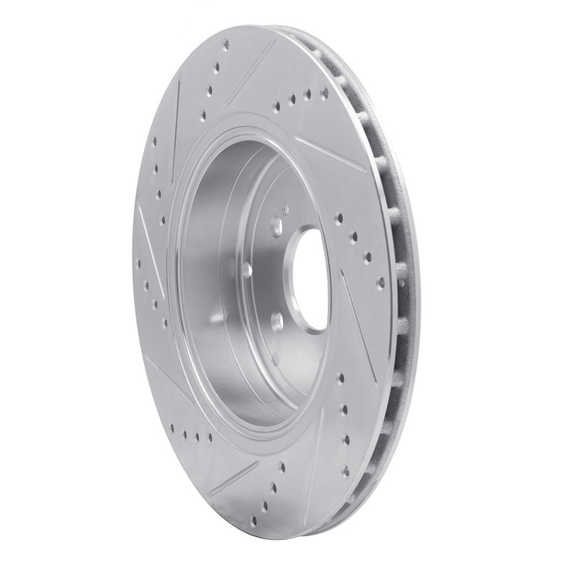 R1 Concepts R1 18-25 Genesis G70 Rear Right Drilled & Slotted Silver Brake Rotor