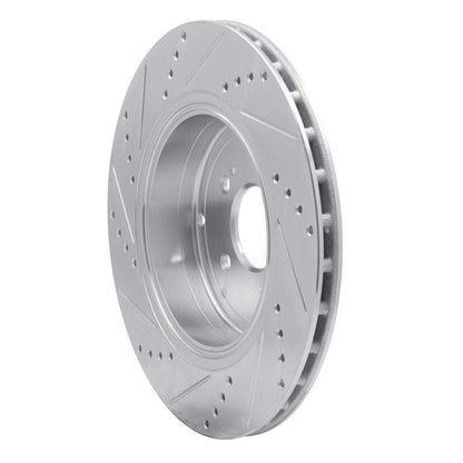 R1 Concepts R1 18-25 Genesis G70 Rear Right Drilled & Slotted Silver Brake Rotor