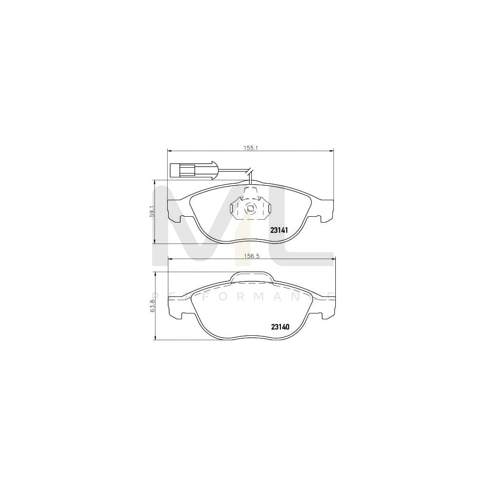 Hella 8DB 355 008-421 Brake Pad Set With Integrated Wear Warning Contact