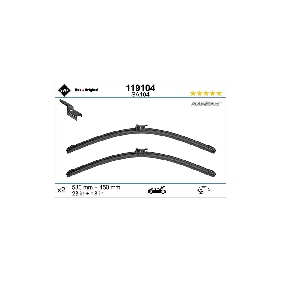 Swf 119104 Wiper Blade For Alpine A110 Ii | ML Performance US Car Parts