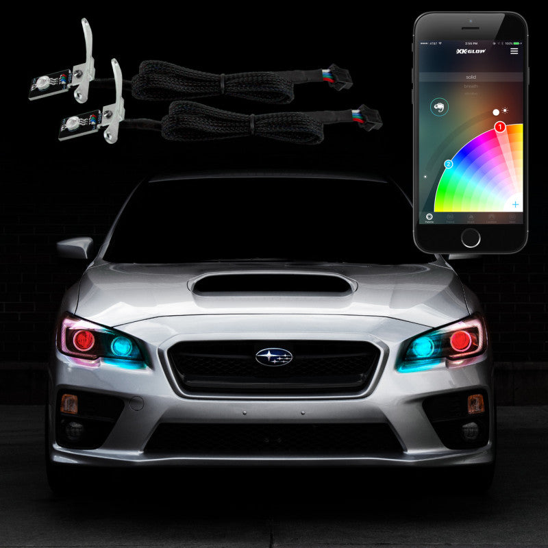 XKGLOW XK Glow 2xRGB Demon Eye Million Color XKGLOW Smartphone App Controlled Kit
