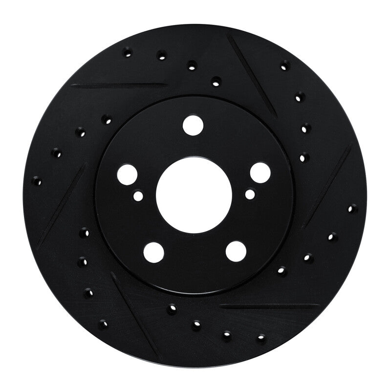 R1 Concepts R1 87-87 Toyota Camry Front Right Drilled & Slotted Black Brake Rotor