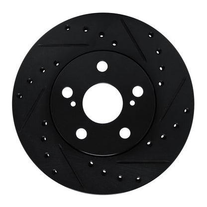 R1 Concepts R1 87-87 Toyota Camry Front Right Drilled & Slotted Black Brake Rotor