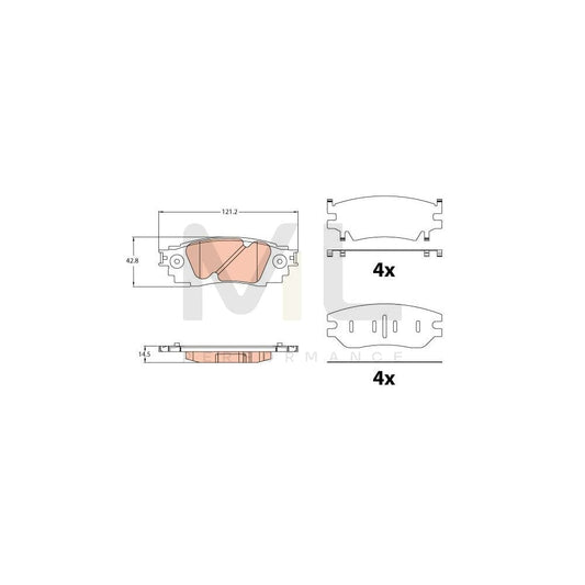 TRW Gdb2183 Brake Pad Set Not Prepared For Wear Indicator, With Accessories | ML Performance Car Parts