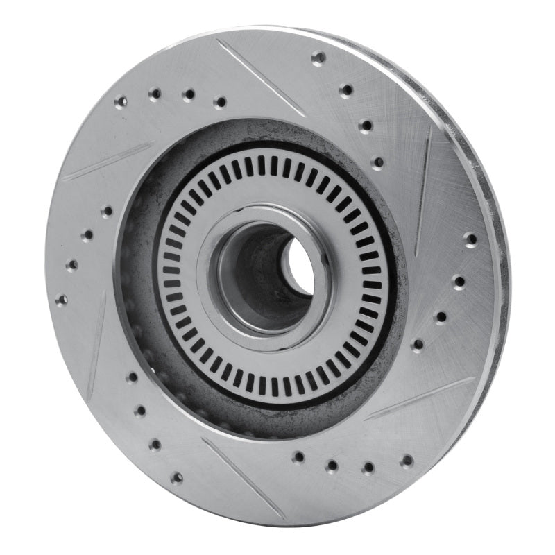 R1 Concepts R1 87-92 Lincoln Mark VII Front Left Drilled & Slotted Silver Brake Rotor