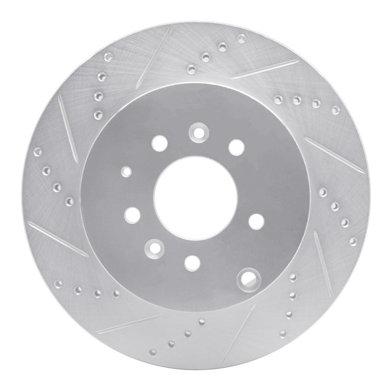 R1 Concepts R1 07-15 Mazda CX-9 Rear Left Drilled & Slotted Silver Brake Rotor