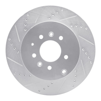 R1 Concepts R1 07-15 Mazda CX-9 Rear Left Drilled & Slotted Silver Brake Rotor