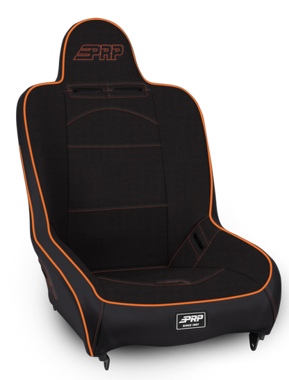 PRP Seats PRP Premier High Back Suspension Seat- Black/Orange Tweed