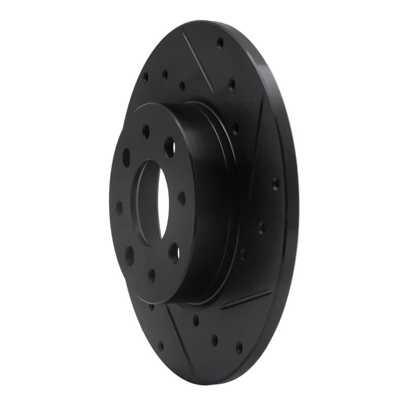 R1 Concepts R1 13-19 Fiat 500E Rear Right Drilled & Slotted Black Brake Rotor