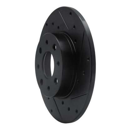 R1 Concepts R1 13-19 Fiat 500E Rear Right Drilled & Slotted Black Brake Rotor