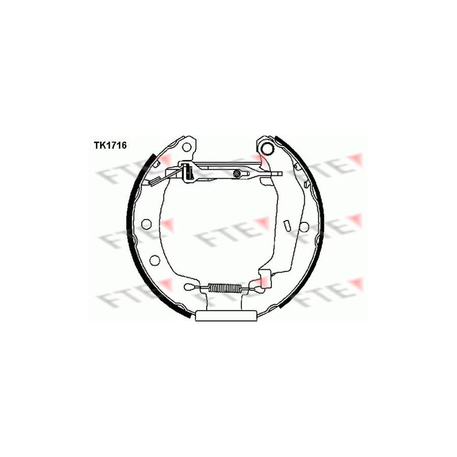 FTE Tk1716 Brake Shoe Set for Renault Megane