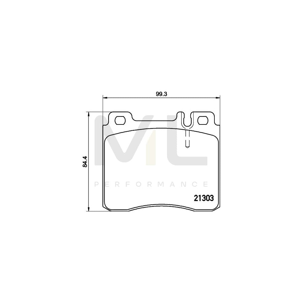 Hella 8DB 355 007-551 Brake Pad Set Suitable For Mercedes-Benz S-Class Prepared For Wear Indicator