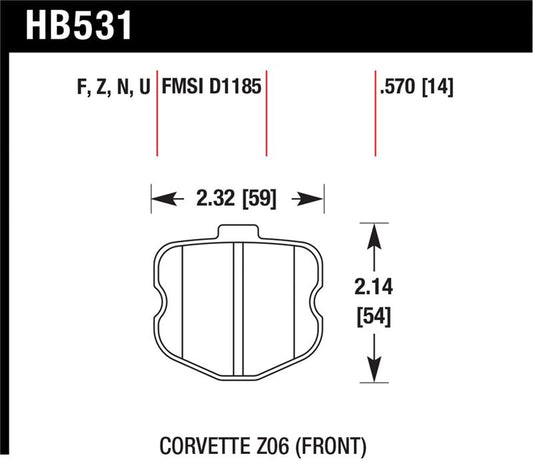 Hawk Performance Hawk 06-10 Chevy Corvette (OEM Pad Design) Front Ceramic Street Brake Pads
