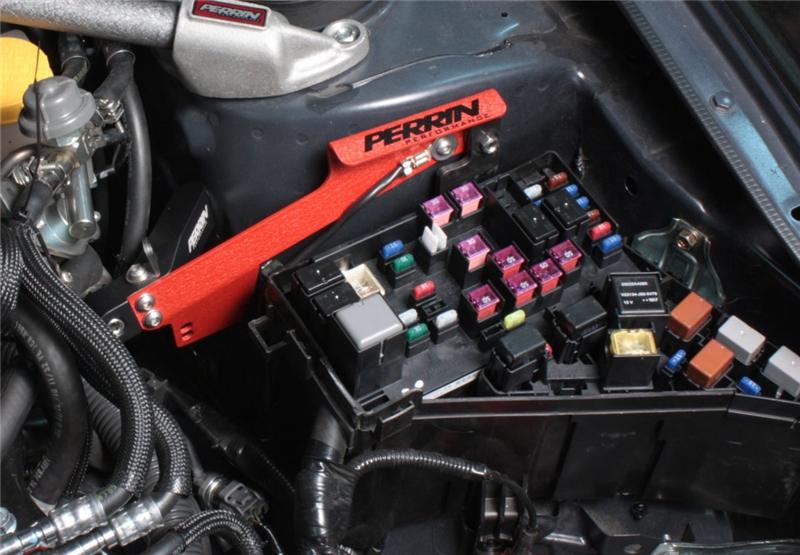 Perrin Performance PERRIN 08-14 Subaru STI / 07-09 Legacy GT & OBXT Master Cylinder Bracket - Red