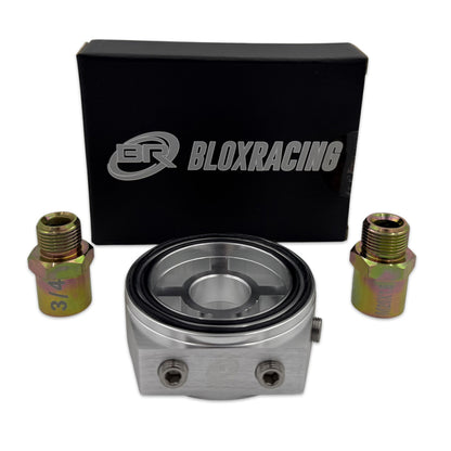 BLOX Racing Oil Filter Block Adapter Silver / For Oil Pressure / Oil Temperature
