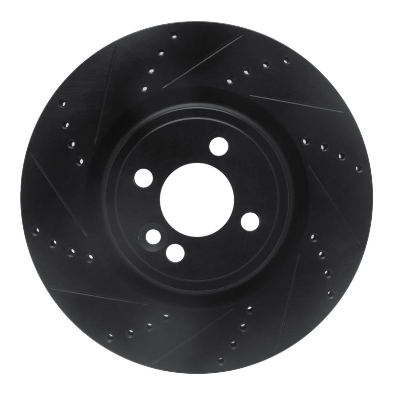 R1 Concepts R1 09-14 Mini Cooper (Excl Clubman) Front Left Drilled & Slotted Black Brake Rotor