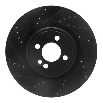 R1 Concepts R1 09-14 Mini Cooper (Excl Clubman) Front Left Drilled & Slotted Black Brake Rotor