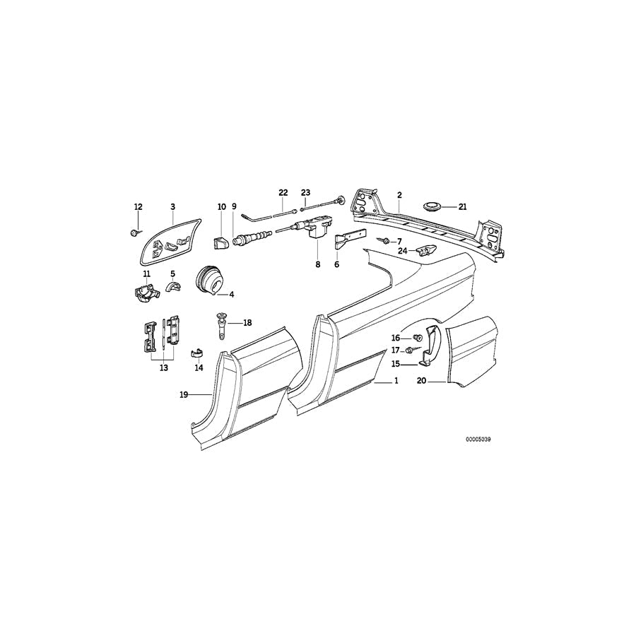 Genuine BMW 41358128368 E31 Section Of Rear Right Fender (Inc. 840i, 850CSi & 840Ci) | ML Performance US Car Parts